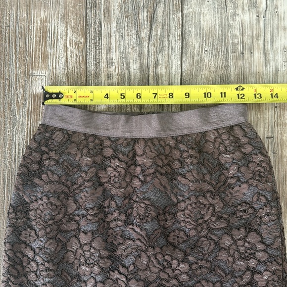 LOFT PETITE BEAUTIFUL LACE BROWN SKIRT, SIZE, 00P - Picture 7 of 9